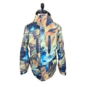 GSOU SNOW Mens Ski Jacket Small 15K Waterproof Breathable Marble Print‎ Parka